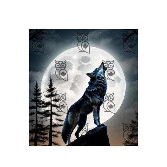 Wolf Howl Full Moon digital image